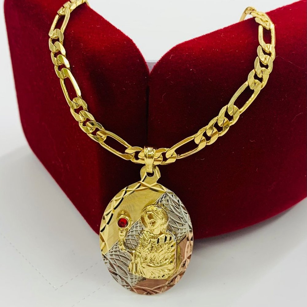 14K Gold Filled Santa Barbara Pendant Necklace Womens 22" Dije de Santa Barbara